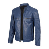 Men’s Blue Quilted Leather Jackets