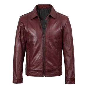 Men’s Burgundy Leather Jacket
