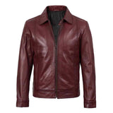 Men’s Burgundy Leather Jacket