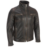 Men’s Distressed Brown Leather Jacket