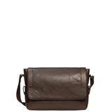 Men’s Full-Grain Cowhide Leather Messenger Bag for Work & Travel