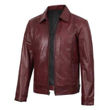 Men’s Burgundy Leather Jacket