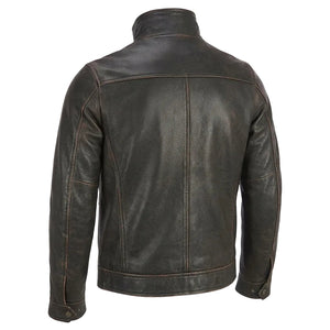 Men’s Distressed Brown Leather Jacket