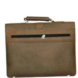 Brown Sheepskin Leather Laptop Bag with Shoulder Strap | Shaded Ombre Finish