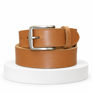 Men’s Camel Brown Sheepskin Leather Belt for Casual & Smart Casual Wear